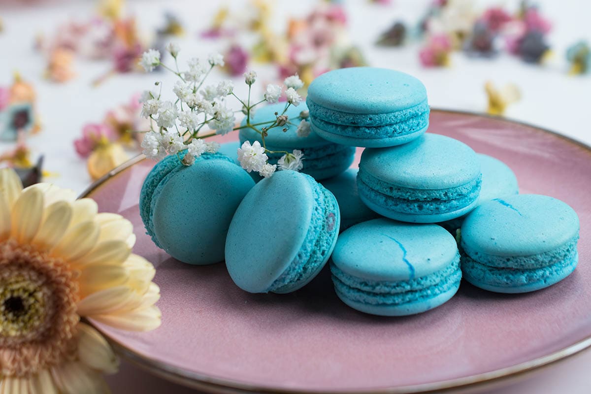 csokoládékrémes kék macaron